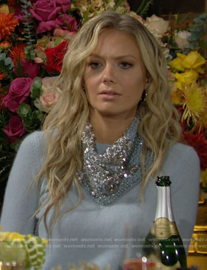 Abby’s blue embellished bandana on The Young and the Restless