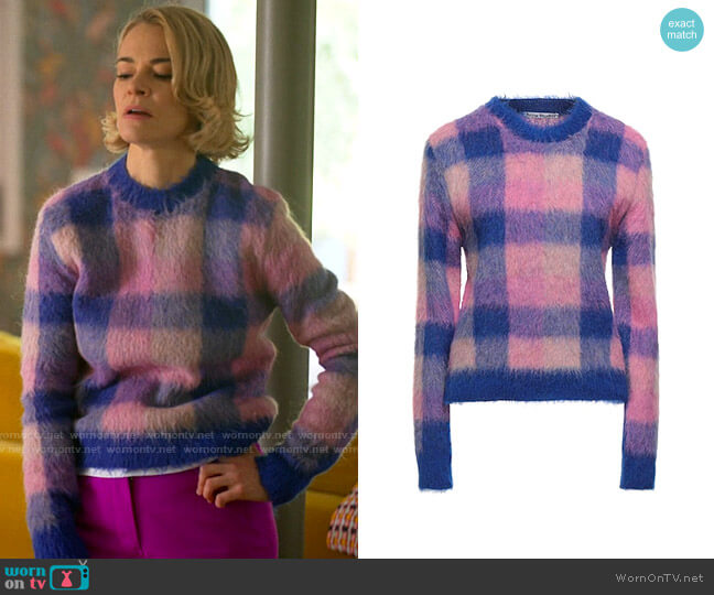 Acne Studios Checked Sweater worn by Alice Pieszecki (Leisha Hailey) on The L Word Generation Q