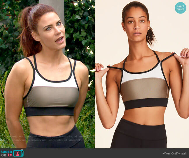 Alala Aurora Bra in Gold Dust worn by Sally Spectra (Courtney Hope) on The Young and the Restless
