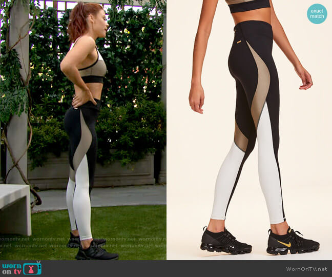 Alala Edge Ankle Tight in Gold Dust worn by Sally Spectra (Courtney Hope) on The Young and the Restless