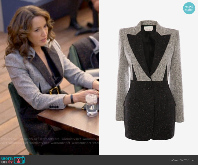 Alexander McQueen Bi-Colour Donegal Jacket worn by Bette Porter (Jennifer Beals) on The L Word Generation Q
