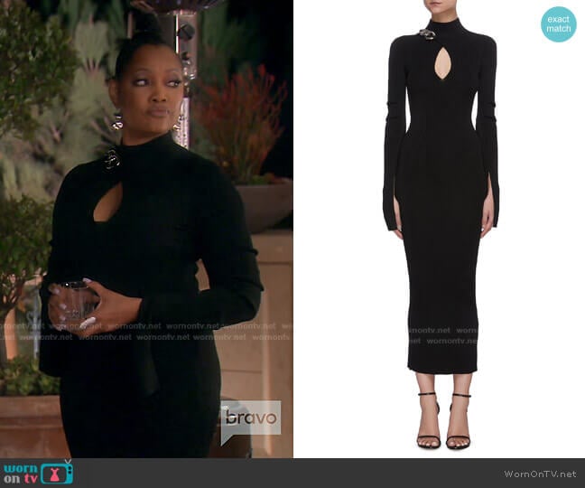 Alexander Wang Chain Turtleneck Midi Dress worn by Garcelle Beauvais on The Real Housewives of Beverly Hills