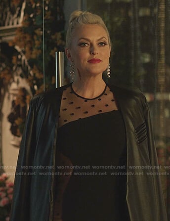Alexis’s black leather coat on Dynasty