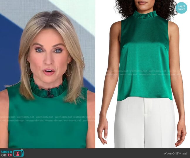 Alice + Olivia Henrietta Sleveless Blouse worn by Amy Robach on Good Morning America