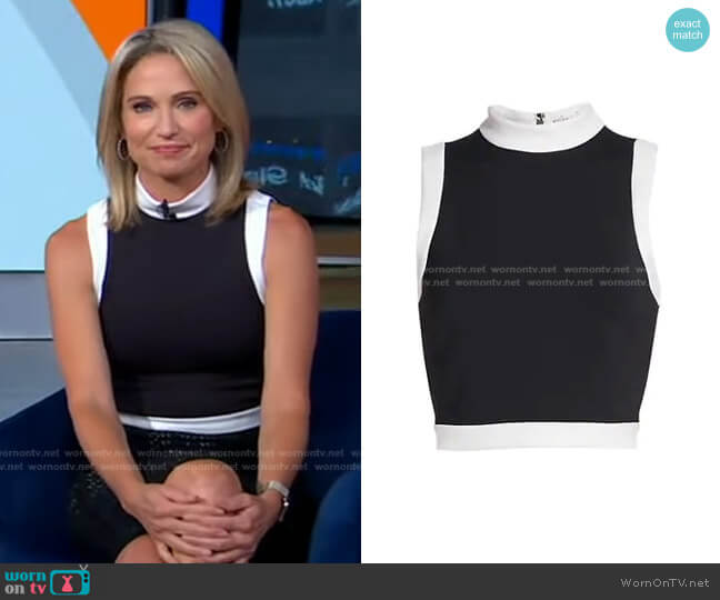 Alice + Olivia Mory Sleeveless Crop Top worn by Amy Robach on Good Morning America