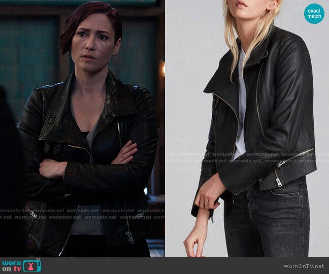 All Saints Bales Leather Biker Jacket worn by Alex Danvers (Chyler Leigh) on Supergirl