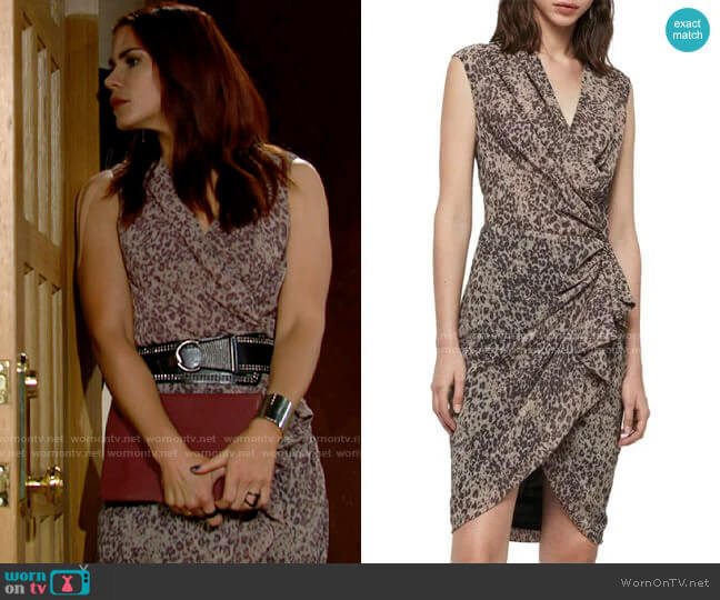 All Saints Cancity Dress in Patch worn by Sally Spectra (Courtney Hope) on The Young and the Restless