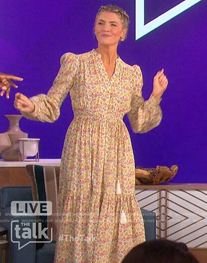Amanda’s floral tassel tie dress on The Talk
