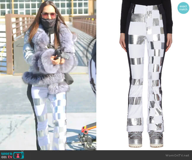 Rossignol x Jcc Dami Metallic Check Ski Pants worn by Lisa Barlow on The Real Housewives of Salt Lake City