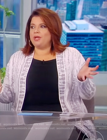Ana’s gray tie dye cardigan on The View