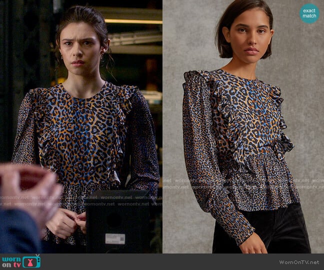 Bl-nk Moira Ruffled Peplum Top worn by Nia Nal (Nicole Maines) on Supergirl