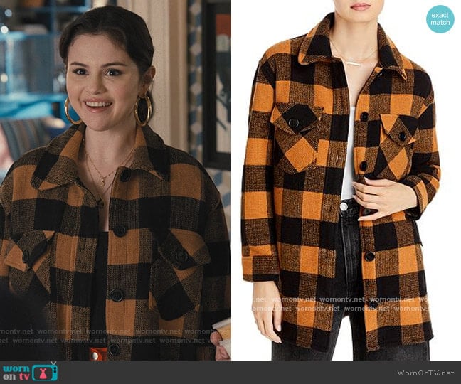 Aqua Woven Plaid Coat worn by Mabel Mora (Selena Gomez) on Only Murders in the Building
