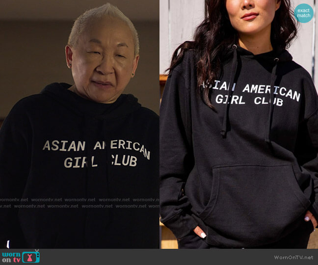 Asian American Girl Club Unisex Hoodie worn by Grandma (Lori Tan Chinn) on Awkwafina is Nora From Queens