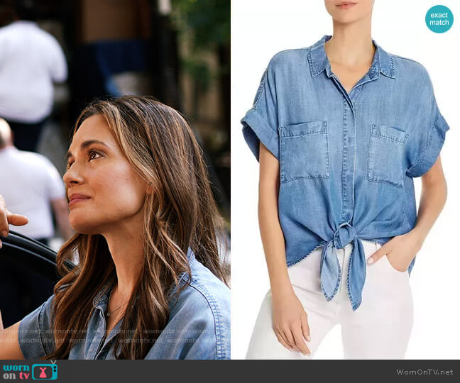 Bella Dahl Tie-Front Chambray Shirt worn by Natalie Manning (Torrey DeVitto) on Chicago Med