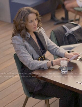 Bette’s grey colorblock blazer on The L Word Generation Q