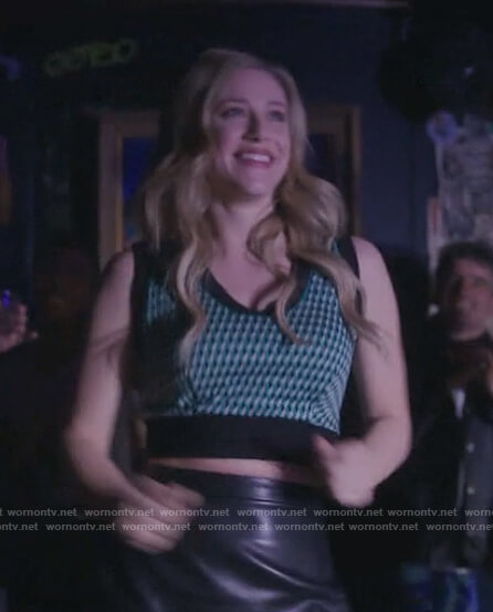 Betty’s green printed crop top on Riverdale