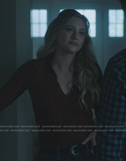 Betty’s burgundy ribbed sweater on Riverdale