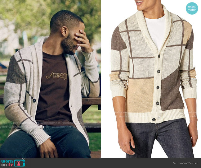Billy Reid Frames Cardigan worn by Micah West (Nicholas L. Ashe) on Queen Sugar