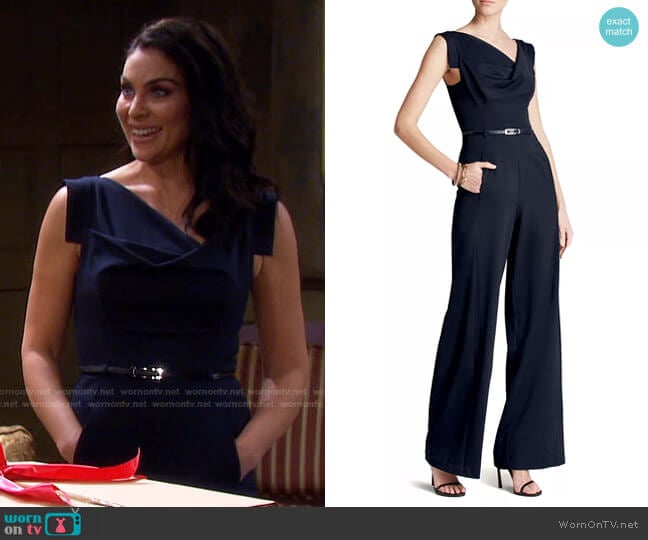 Black Halo Jackie Jumpsuit worn by Chloe Lane (Nadia Bjorlin) on Days of our Lives