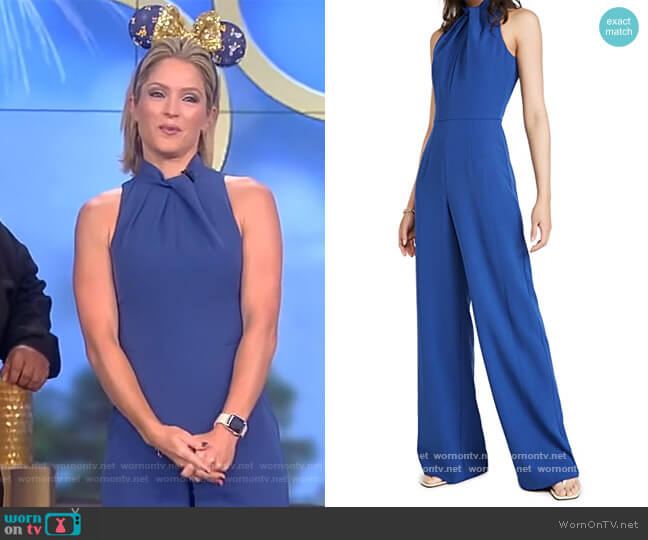 Black Halo Zana Jumpsuit worn by Sara Haines on The View