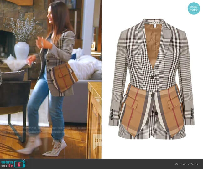 Burberry Basque Detail Check Blazer worn by Lisa Barlow on The Real Housewives of Salt Lake City
