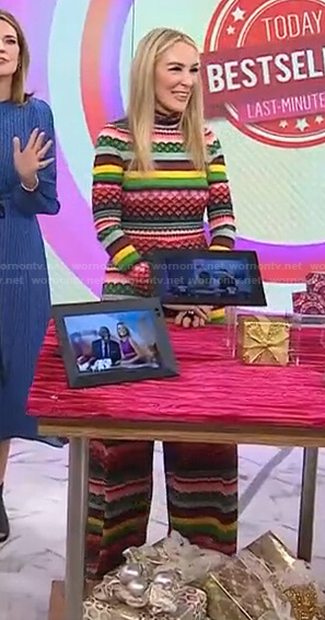Chassie’s mixed print turtleneck top and pants on Today