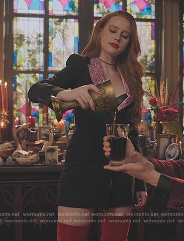 Cheryl’s black embellished blazer dress on Riverdale