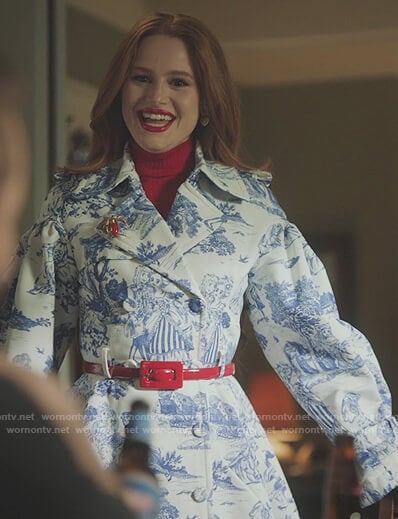 Cheryl’s printed asymmetric coat on Riverdale
