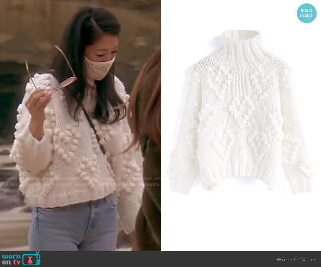 Chic Wish Knit Your Love Turtleneck Sweater worn by Crystal Kung Minkoff on The Real Housewives of Beverly Hills