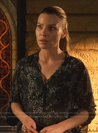 Chloe’s black floral shirt on Lucifer
