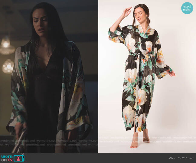 Christine Lingerie Ophelia Floral Print Long Robe worn by Veronica Lodge (Camila Mendes) on Riverdale