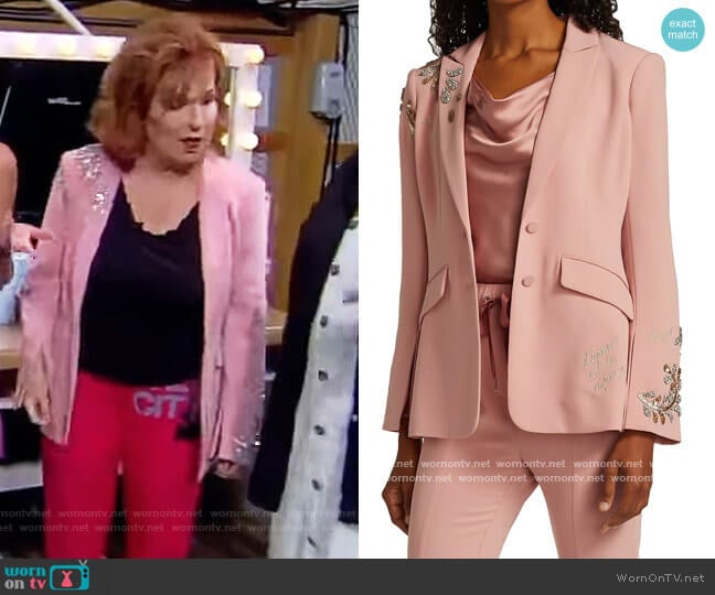 Cinq a Sept Cheyenne Sequin Script Blazer worn by Joy Behar on The View