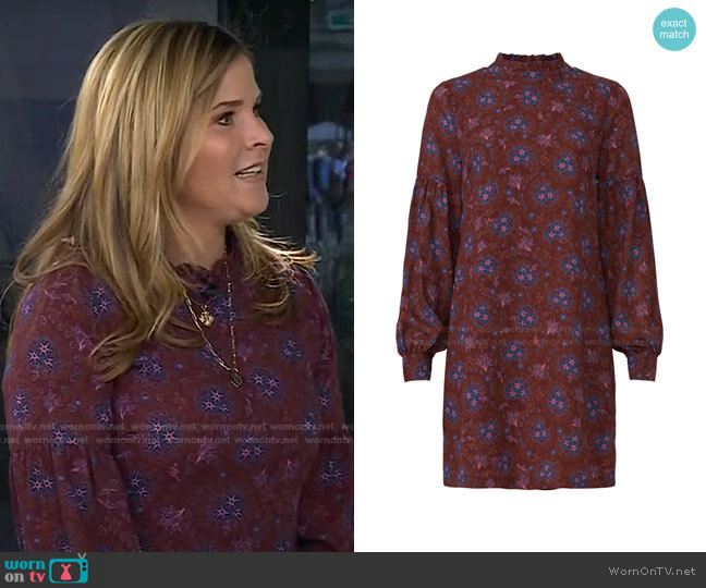 Derek Lam Collective Mock Neck Shift Dress worn by Jenna Bush Hager on Today