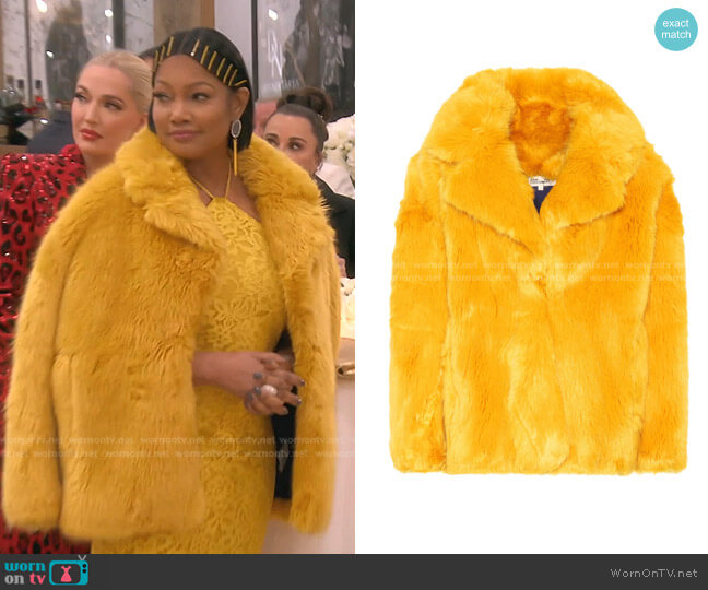 Diane von Furstenberg Faux Fur Coat worn by Garcelle Beauvais on The Real Housewives of Beverly Hills