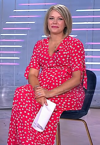 Dylan’s red floral maternity dress on Today