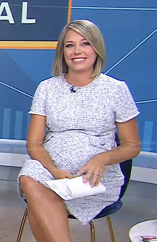 Dylan’s white tweed maternity dress on Today