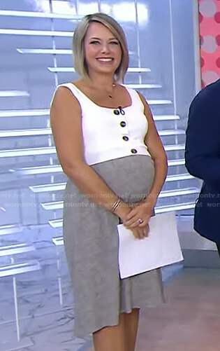 Dylan’s white and grey mixed media maternity dress on Today