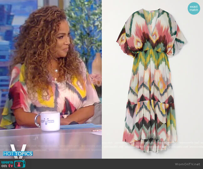 Eres Libellule printed silk-crepon dress worn by Sunny Hostin on The View