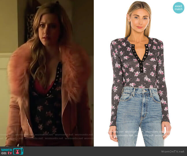 Free People One of The Girls Printed Henley worn by Betty Cooper (Lili Reinhart) on Riverdale