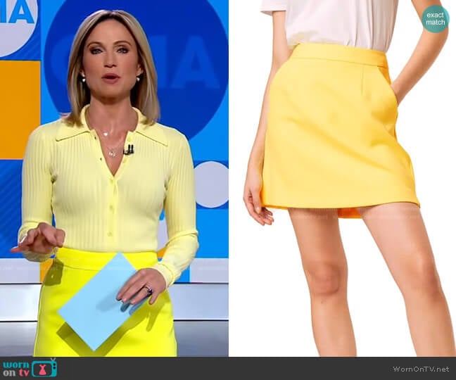 French Connection Adisa Sundae Suiting Skirt worn by Amy Robach on Good Morning America