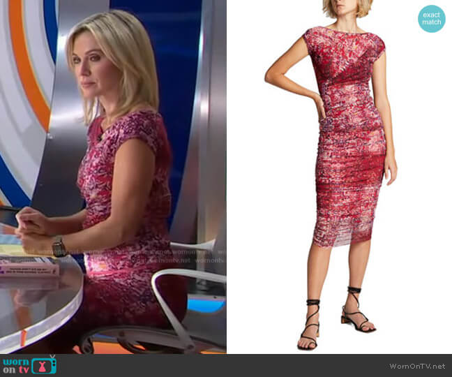 Fuzzi Ruched Midi Skirt worn by Amy Robach on Good Morning America