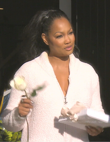 Garcelle’s white zip front robe on The Real Housewives of Beverly Hills
