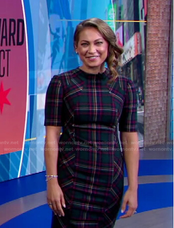 Ginger’s green plaid dress on Good Morning America