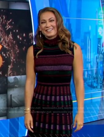 Ginger’s metallic striped ribbed dress on Good Morning America