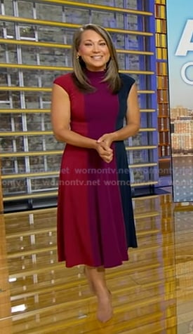 Ginger’s colorblock cap sleeve dress on Good Morning America