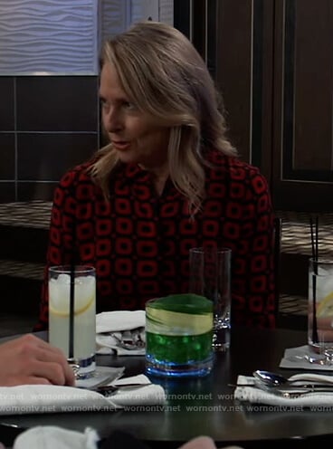 Gladys’s geometric shirtdress on General Hospital