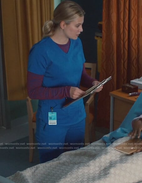 Grace’s red space dye top on Nurses