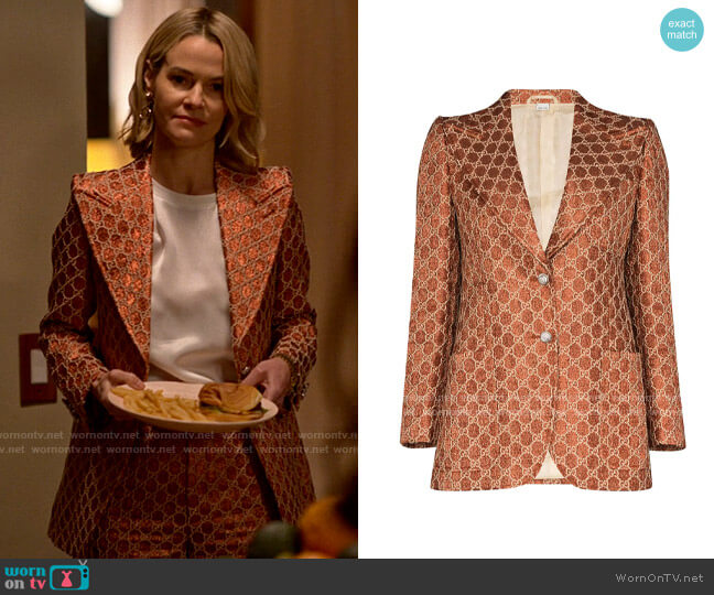 Gucci GG Jacquard single-breasted blazer worn by Alice Pieszecki (Leisha Hailey) on The L Word Generation Q