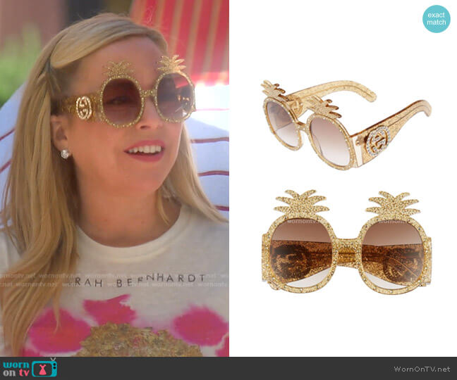 Gucci Pineapple Sunglasses worn by Sutton Stracke on The Real Housewives of Beverly Hills