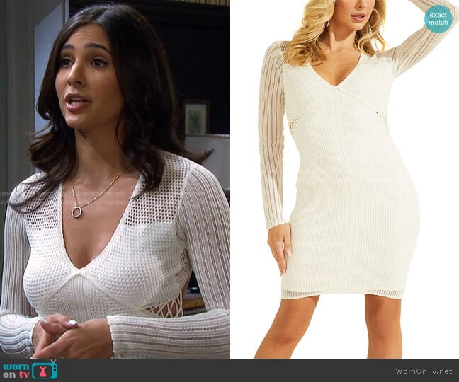 Guess Kimora Crochet Bodycon Dress worn by Gabi Hernandez (Camila Banus) on Days of our Lives